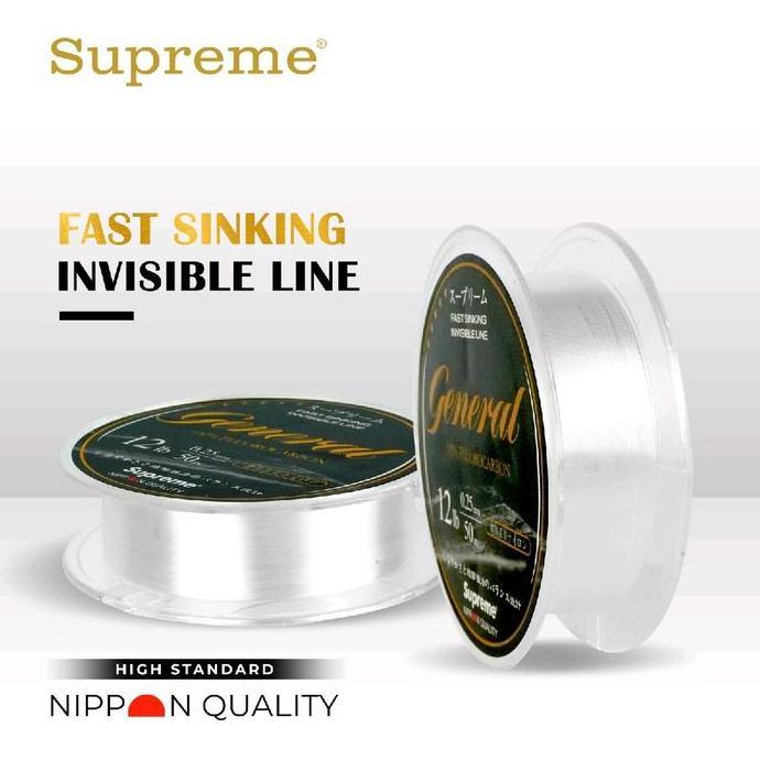 Senar Leader SUPREME General 100% Fluorocarbon soft 50m Senar Pancing [ORI]