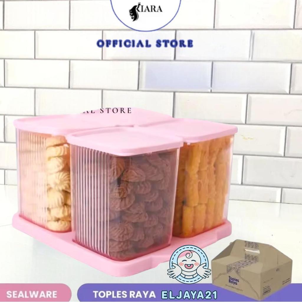 El Jaya Toples Set Raya 1000 Ml Toples Kue Kerong Toples Akrilik Toples Kue Lebaran