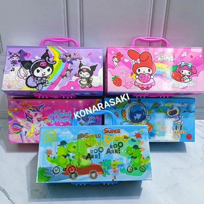 Kotak Pensil 3D Hologram / Tempat Pensil 3 Tingkat Gambar Cewek Cowok