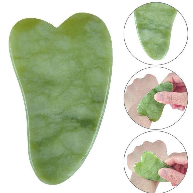 Terbaru Alat Pijat Wajah Batu Gua Sha Guasha Terapi Muka Jade Giok Pencegah Kerut Alami Batu Asli Gi