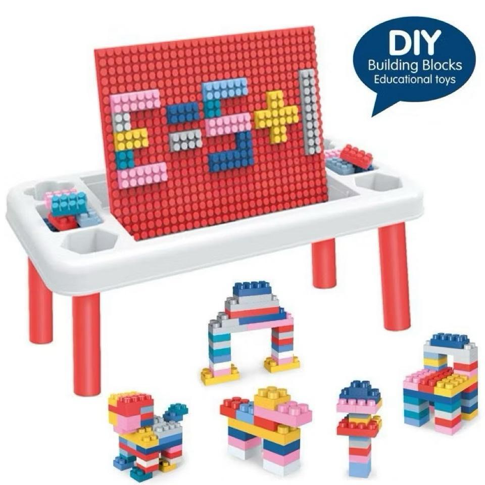 Mainan Balok Susun Theme Park Mini Set Meja / Mainan Susun Balok 68Pcs