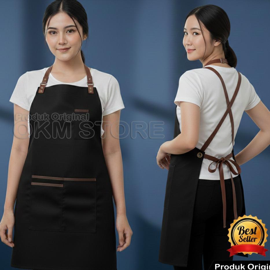 Apron Barista Premium Celemek Masak Apron Keren Celemek Pria / Wanita Apron Barista Celemek Dapur Ap