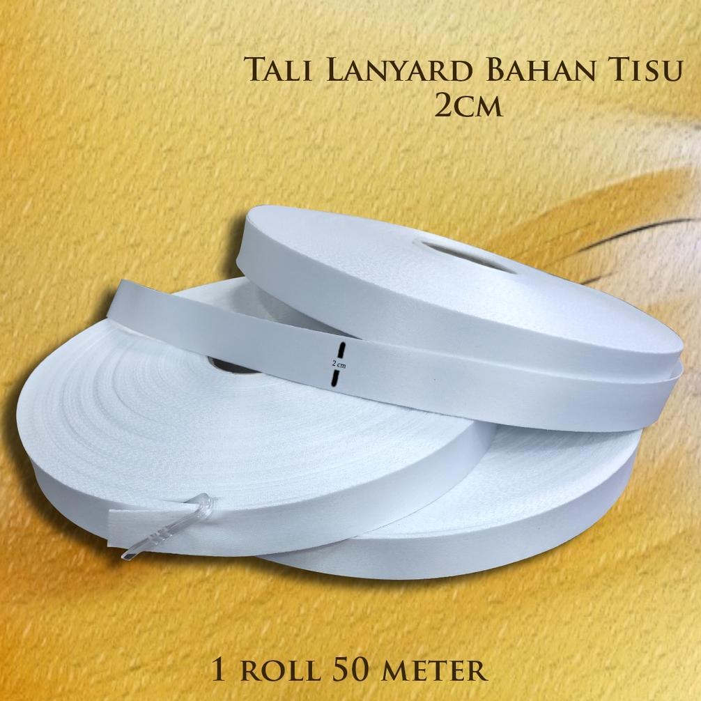 Tali Lanyard bahan tali tisu / bahan tali printing sublim / pita lanyard tisu 2Cm