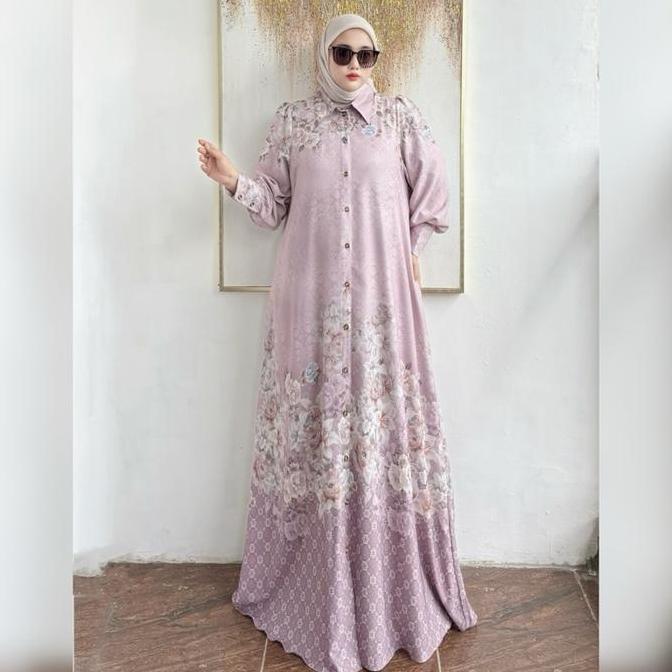 Khza- Gamis Only Serena Dress Bahan Katun Lionel Richi By Fajar Collection Gamis Muslim Nita Meh