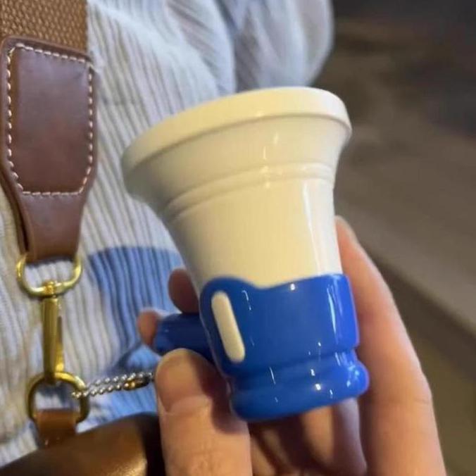 [Versi Audio]Toa Speaker Mini Merah Biru Gantungan Kunci Couple Lucu Keychain Redio Mini Portable Me