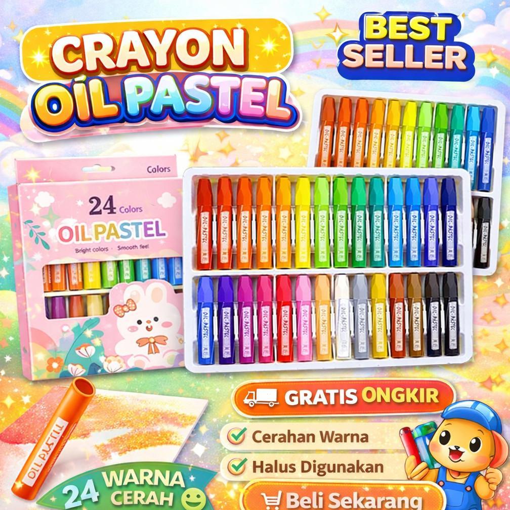 CRAYON OIL PASTEL SET 12WARNA DAN 24WARNA / CRAYON OIL PASTEL / CRAYON MINYAK OIL PASTEL / CRAYON/ C