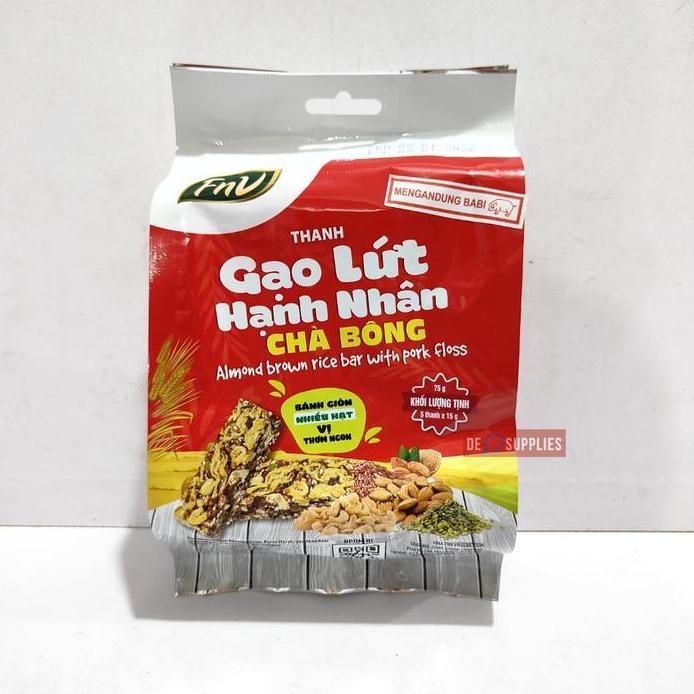 Ready FnV Brown Rice Bar Snack Vietnam 75gr isi 5 - Pork Floss / Seaweed Walnut / Chicken Breast / B