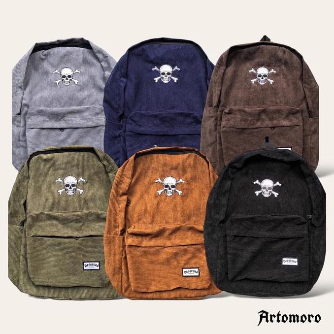 TAS RANSEL CORDUROY BACKPACK CORDUROY TAS SEKOLAH PRIA WANITA Ransel