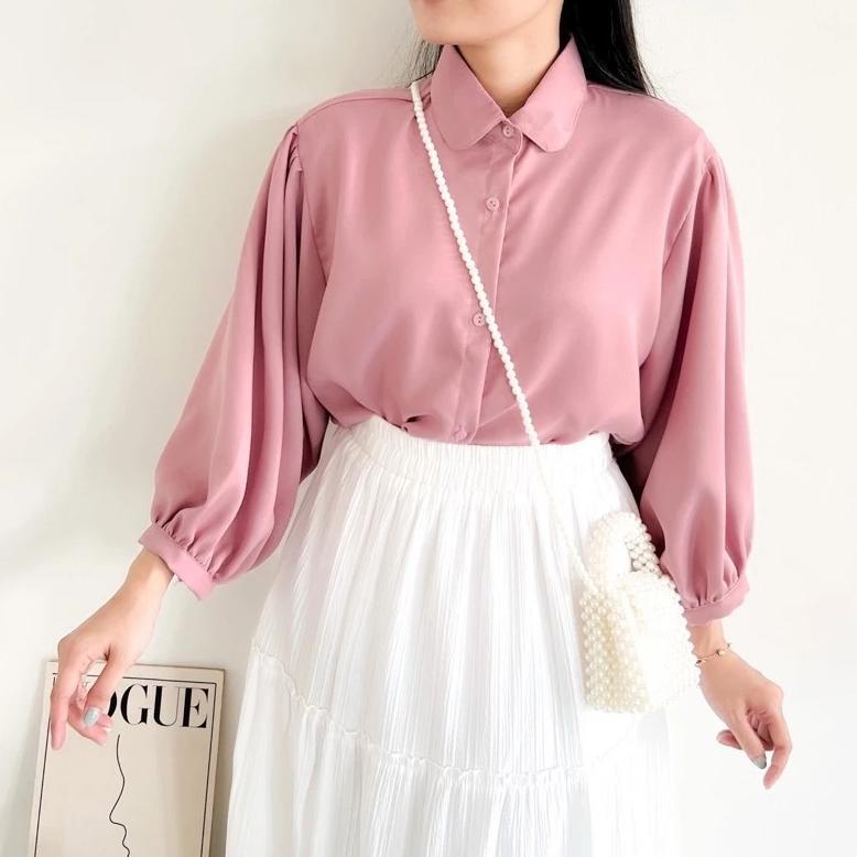 terbaru atasan elze blouse katun batwing shirt