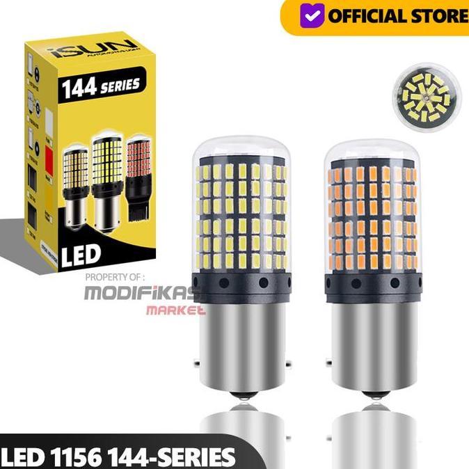 LAMPU LED BAYONET 1 KAKI SEN SEIN LED CANBUS 1156 144 SMD BAYONET