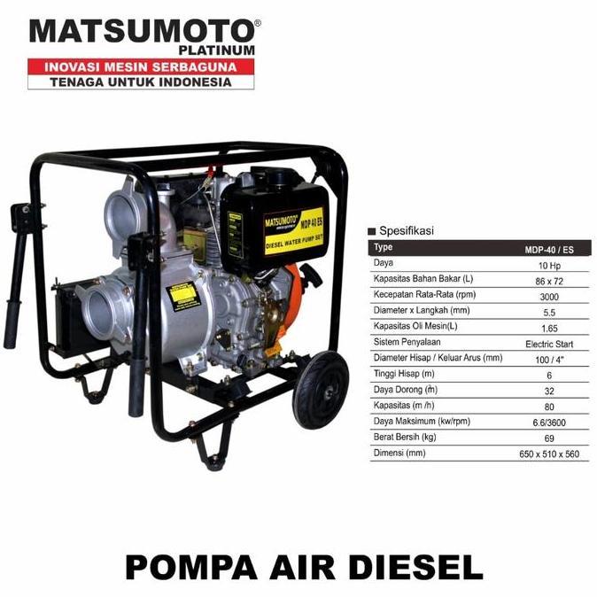 }}}}}}] Pompa Alkon Diesel Solar 4 inch MATSUMOTO MDP 40 MATSUMOTO MDP40 4 dim