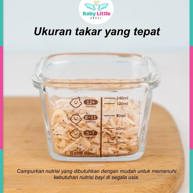 TERBARU Peralatan Makan Bayi Tempat MPASI Anti Tumpah Tempat Makan Bayi Kontainer Kaca Wadah Snack M