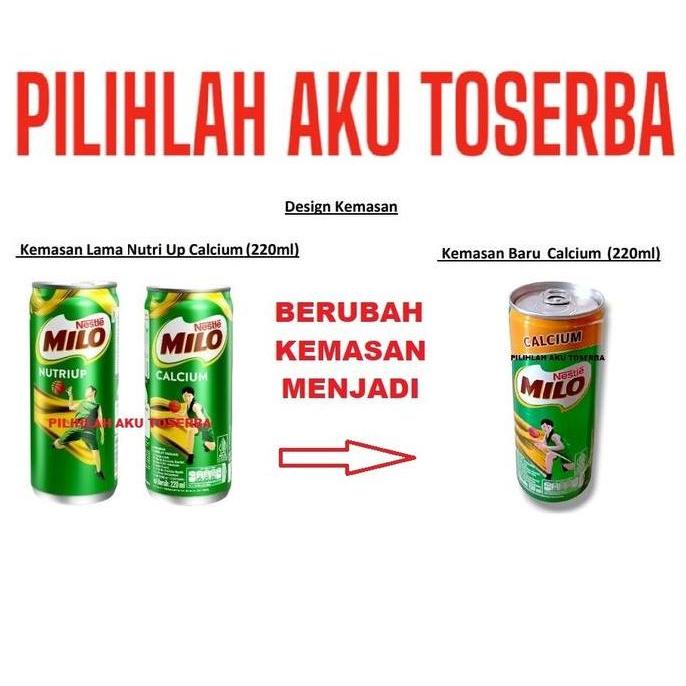 Used- Susu Milo Kaleng Coklat Nutri Up Calcium - 220 Ml (Isi 24 Can)