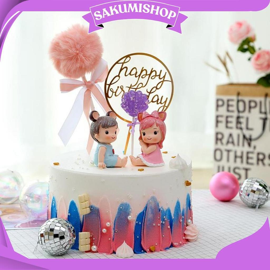 Dekorasi Pajangan Hiasan Kue Bayi / Cake Topper Newborn Baby Manyue 1 Bulan Allen Aile AS Promo