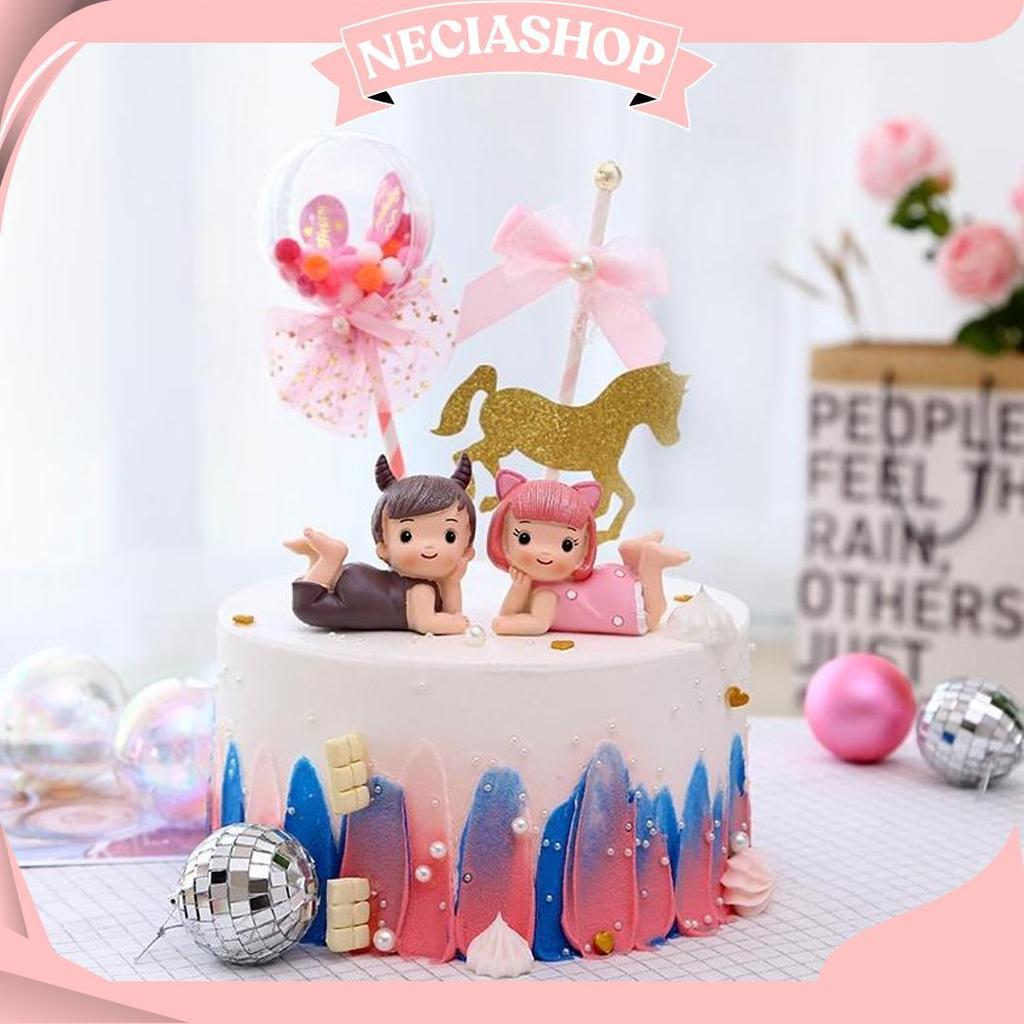 Dekorasi Pajangan Hiasan Kue Bayi / Cake Topper Newborn Baby Manyue 1 Bulan Allen Aile AS Promo