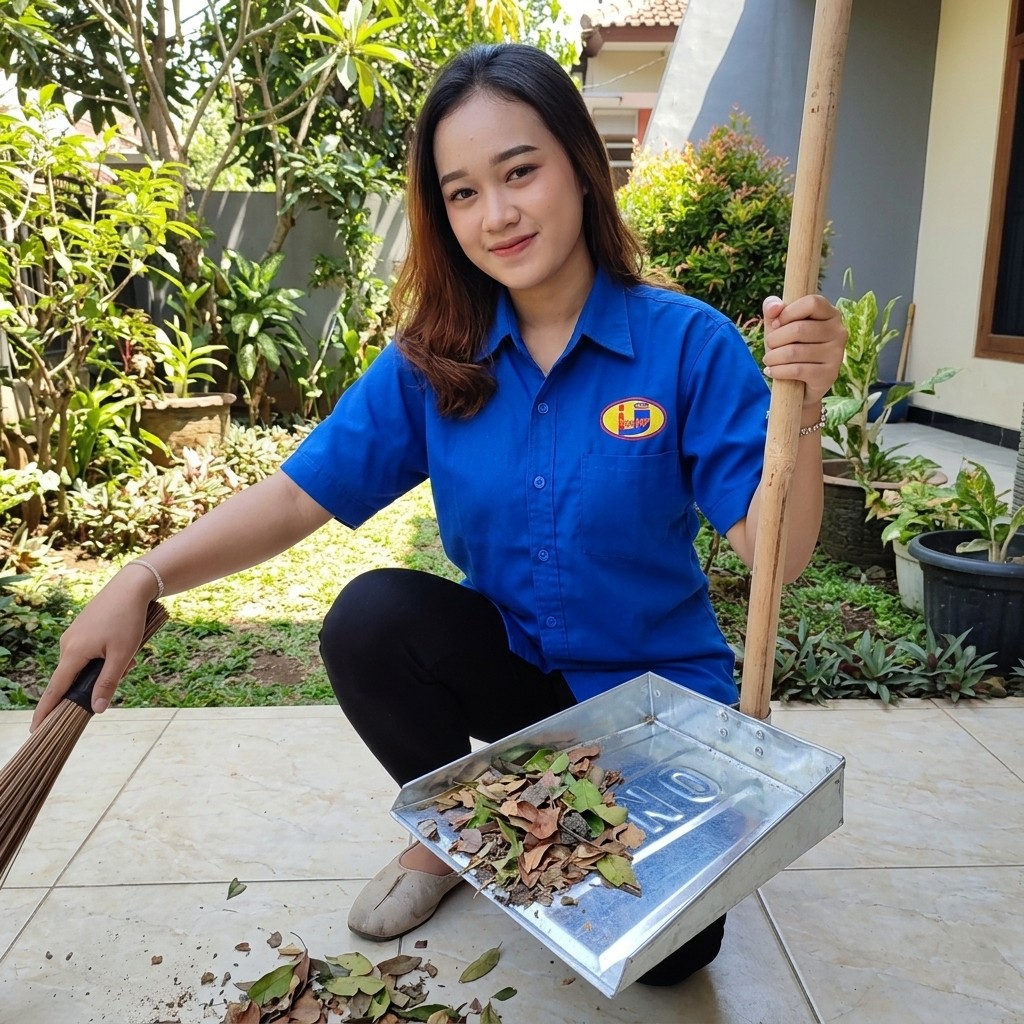 Cikrak/Pengki Seng Gagang Kayu