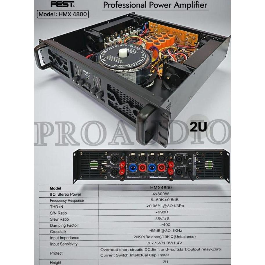 Power Fest HMX4800 Original 4 Channel Amplifier FEST HMX-4800 hmx 4800 Hmx 4800 Class H