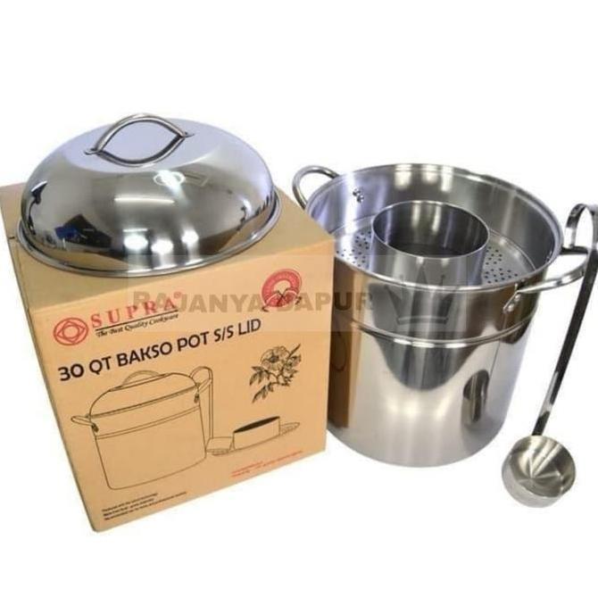BEBAS ONGKIR - Panci bakso supra stainless steel 30qt - dandang bakso supra