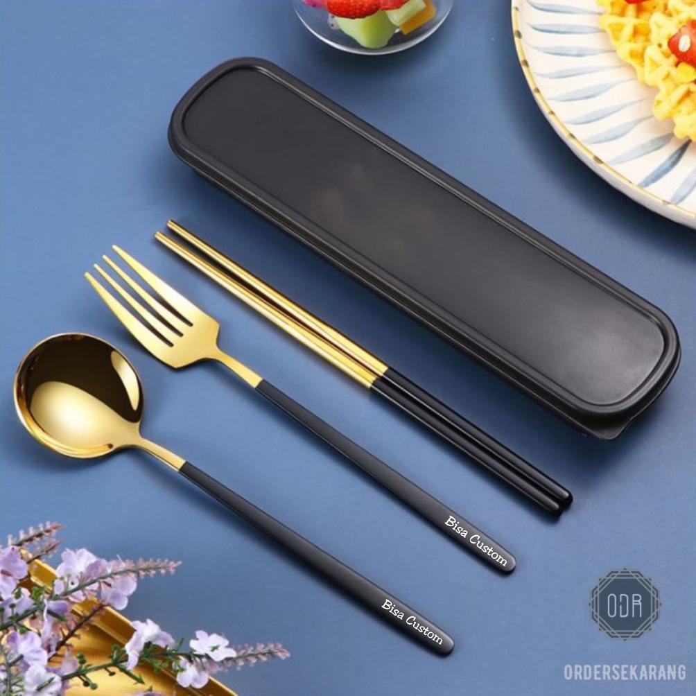 FAVORIT SENDOK GARPU SUMPIT KOREA SET FOOD STAINLESS STEEL TEBAL FOOD GRADE BOX ALAT MAKAN CUSTOM GR