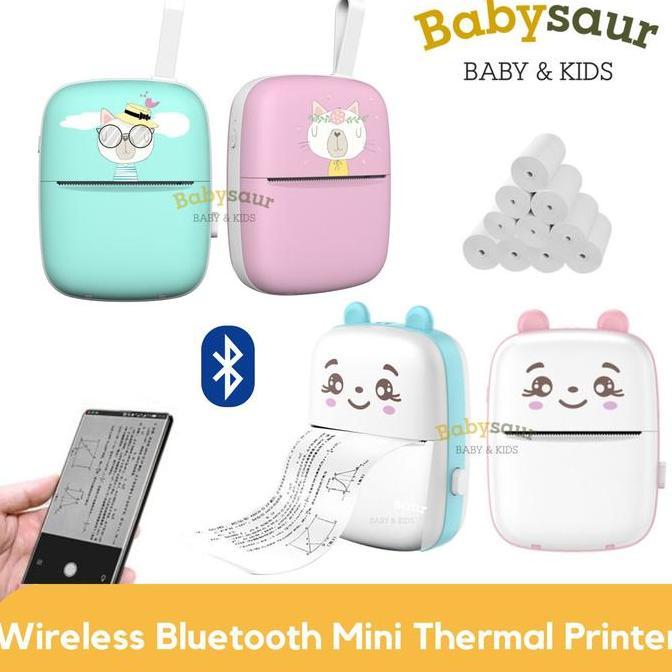Mini Pocket Portable Bluetooth Printer Thermal Mainan Cetak Foto Anak