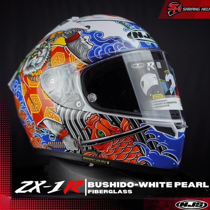 Promo Njs Zx-1R Fiberglass Bushido  (Free Pinlock) - Helm Fullface | Njs Zr | Njs Fullface | Zr Moti