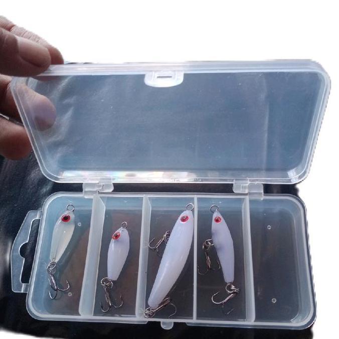 Satu Set Mini Box Lure Umpan Pancang Swimer 5g 3.5g 2.5g Cocok untuk Umpan Casting Hampala dengan 4 