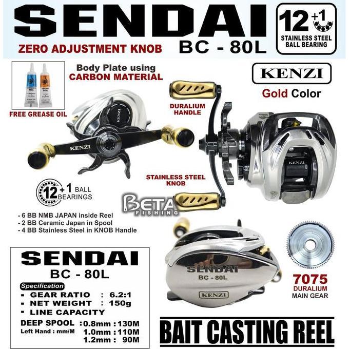 REEL KENZI BC SENDAI 80L Left Handle Bait Premium BC Reel