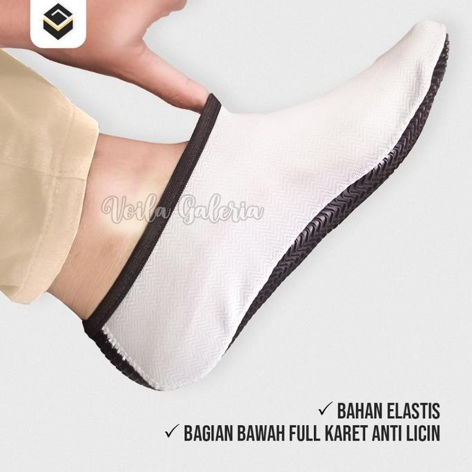 Sepatu Kaos Kaki Khuf Tawaf Sai Haji Umroh Anti Slip Alas Karet Rubber Pria Wanita Terpercaya