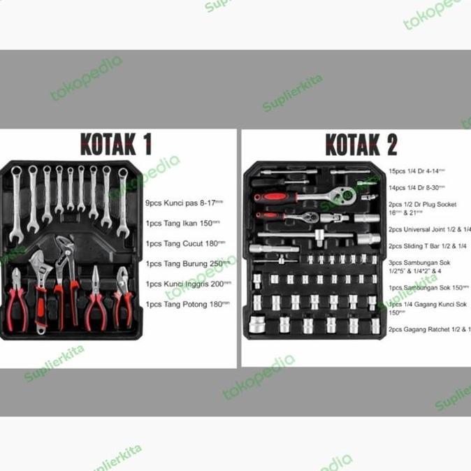 187 PCS SET KOPER TOOLS PERKAKAS BENGKEL / RUMAH LENGKAP