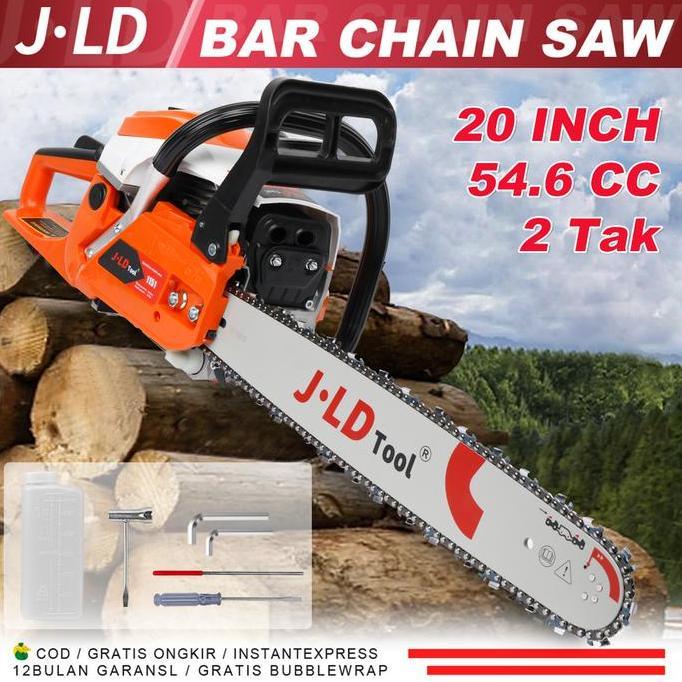JLD  Gergaji Mesin Chainsaw 54.6CC MesinKayu Mesin 20inch Pohon Kayu Kualitas Sinso Mini Potong 2 ta