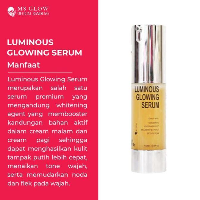 MS Glow Serum Luminous Lifting Gold Acne Peeling Pelembab Wajah Dark Essence