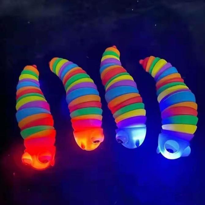 Promo Fu Mainan Fidget Slug Ulat Dan Siput Fidget Slug Toys Ulat Rainbow Cod