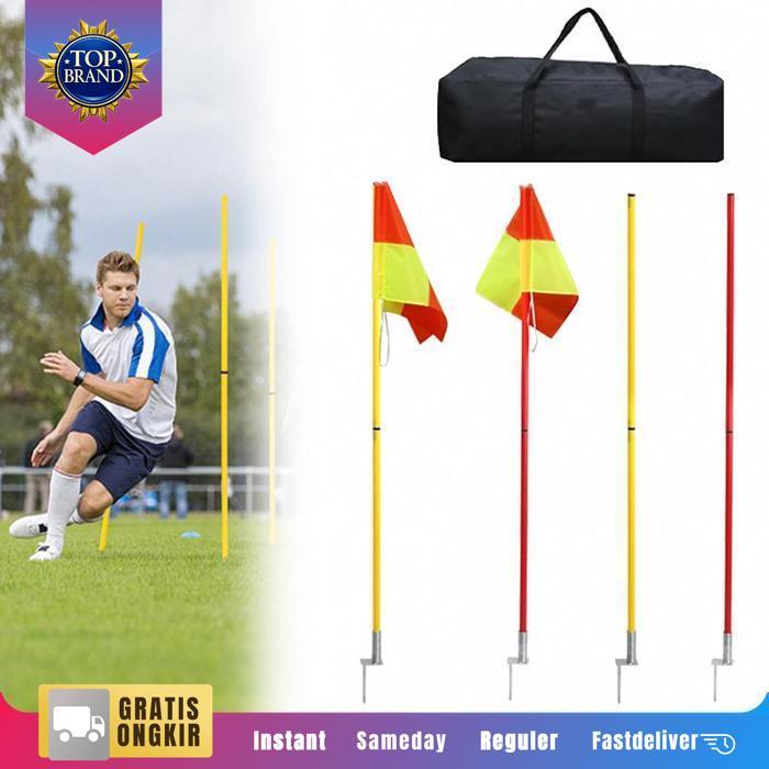 Agility Spike Pole Set Portable Alat Latihan Sepakbola Di Lapangan Terbuka