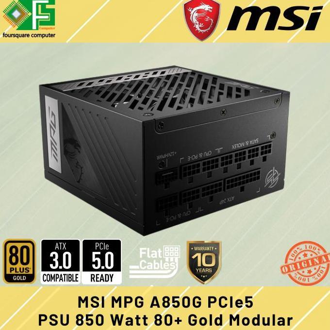 PSU MSI MPG A850G PCIe5 | 850w 80 Plus Gold Modular Resmi