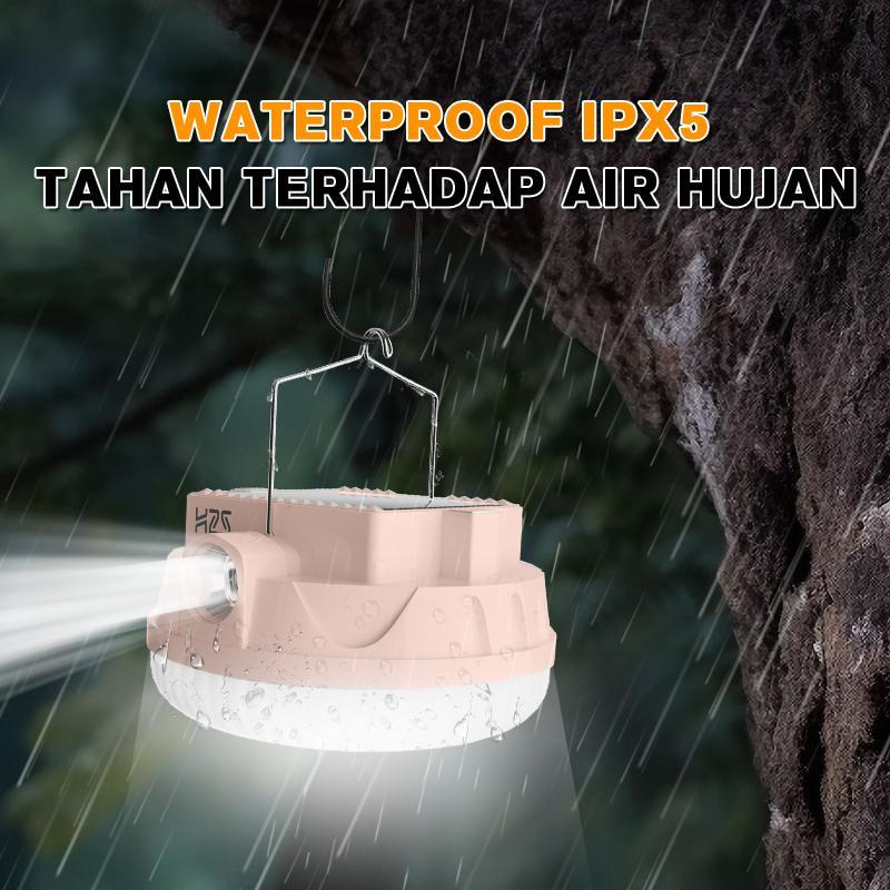 H2S Lampu Led Emergency Ufo + Senter Hs-Q188 Solar Panel 400W + 50W Baterai Lepas