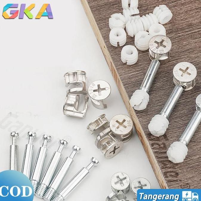 CABBALUS 3 In 1Baut Knock Down Skrup/Minifix Baut Knock Down Skrup + Casing