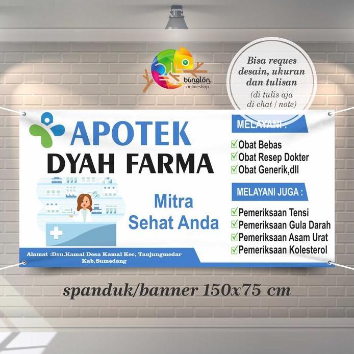 Spanduk Banner Apotek Toko Obat Custom Desain