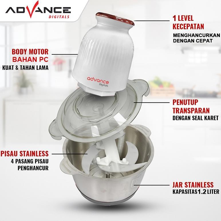 NEW DEALS Advance Chopper 2L Stainless Multifungsi coper daging dan bumbu chopper daging dan bumbu c