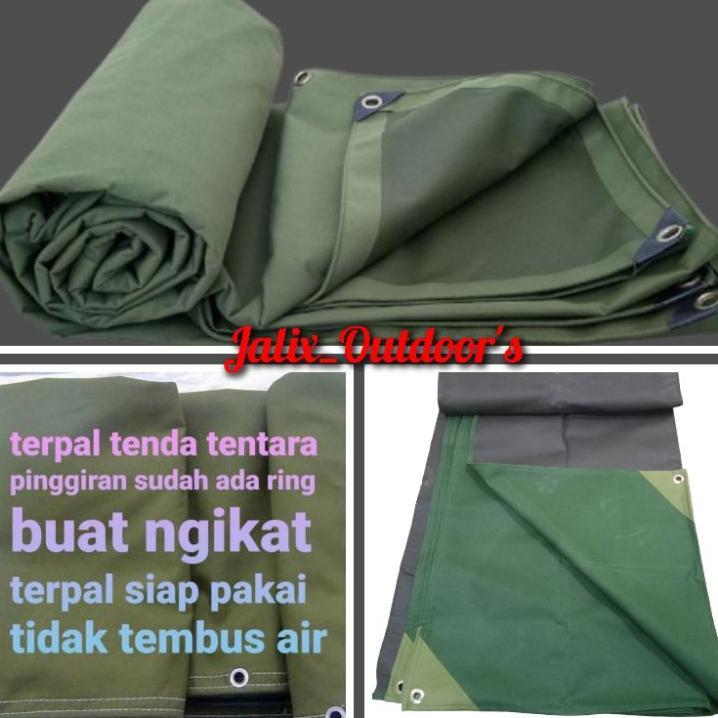 Terpal Kain Lapis Karet Cv Tentara Tebal Uk 2X2M,2X3M,3X3M,,Kanvas Kain Terpal Truk,, Pickup,,Tenda 