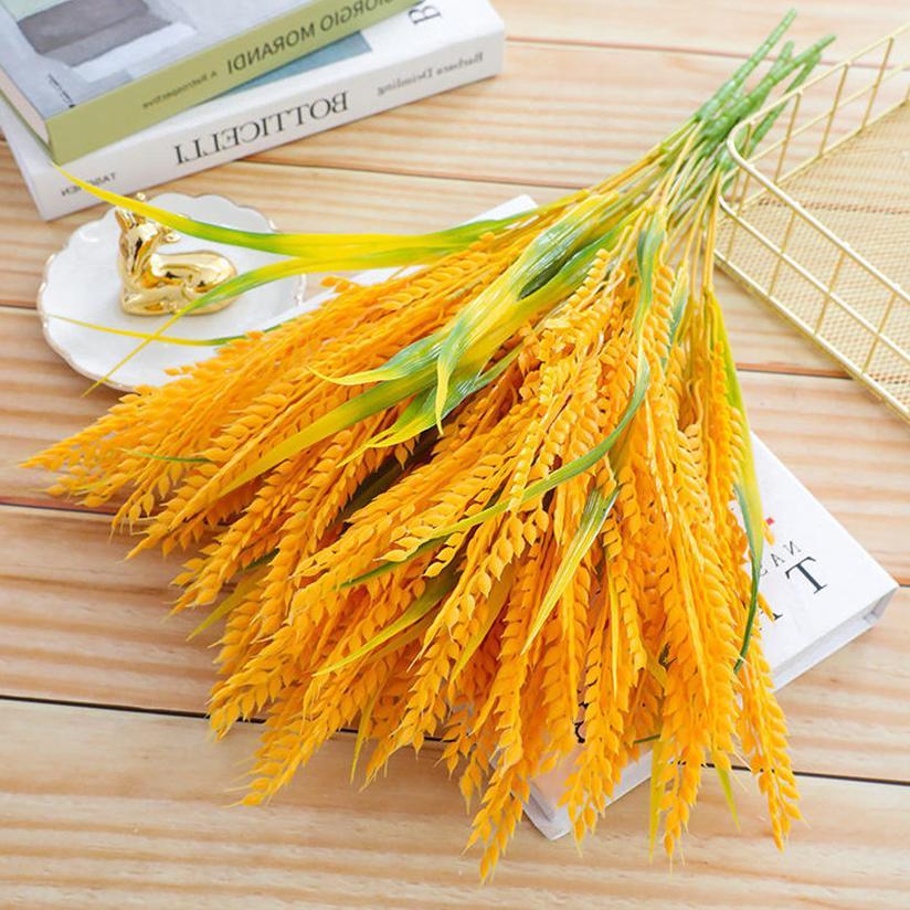 Bunga Padi Kuning Plastik Artificial / Bunga Plastik Padi Bunga Hias Daun Padi Plastik Padi Palsu Ar