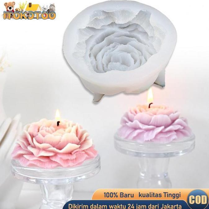 AQZEVUN Cetakan Puding Silikon Bunga Cetakan Silikon Bunga Peony Cetakan Puding Silikon Cetakan Sili