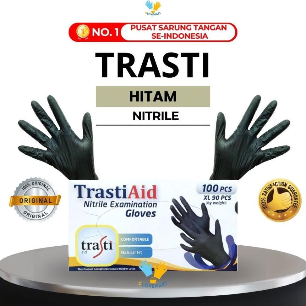 Sarung Tangan Trasti Aid Nitrile Hitam / Sarung Tangan Trasti Aid Nitrile/ Sarung Tangan Nitrile Tra