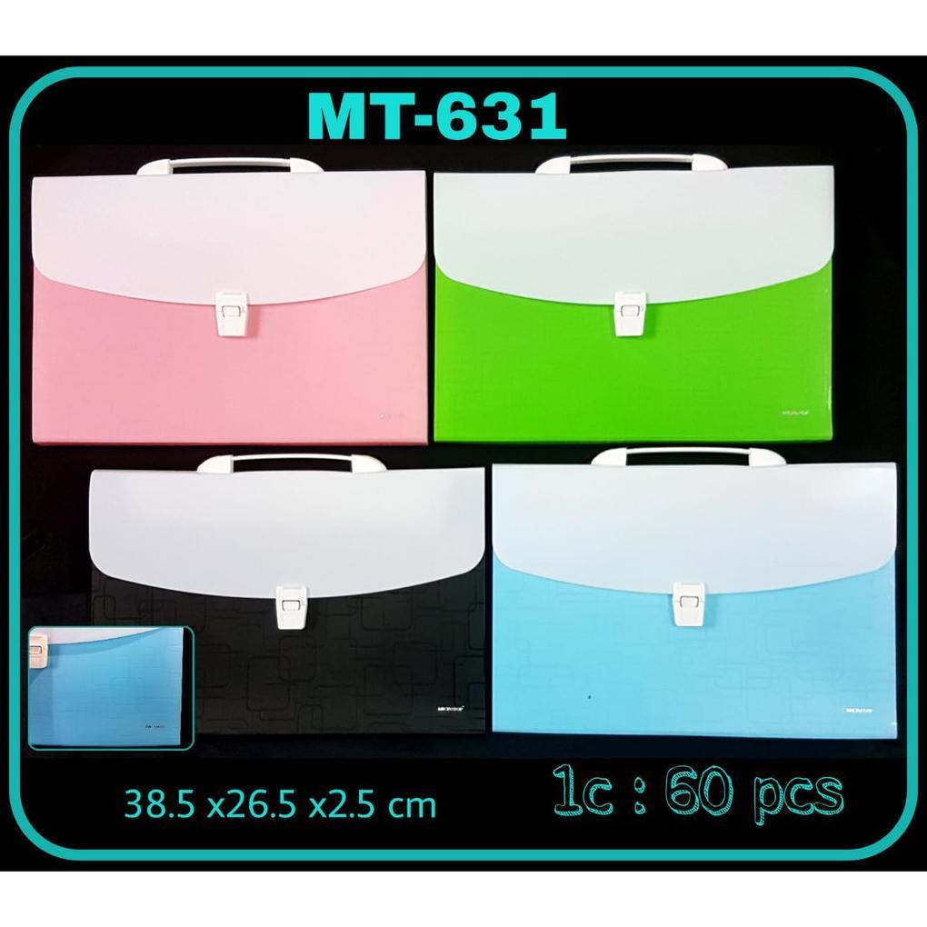 Map Expanding Sekat Harmonika Dokumen Plastik Mt-631 Gagang Folio F4 Warna 12 Sekat Soft Colour