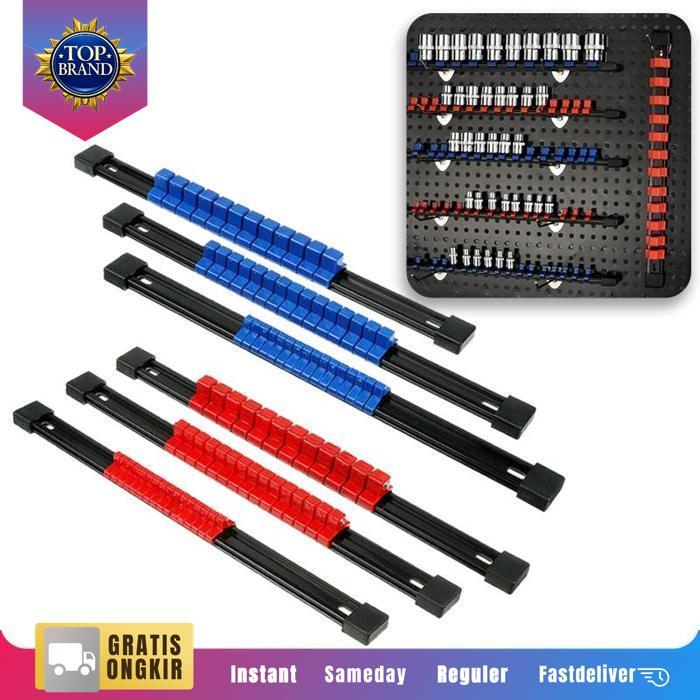 Isi 6Pcs/Set Tempat Socket Socket Holder Tools Socket Rail Dudukan Socket Mata Kunci Sok Sock Holder