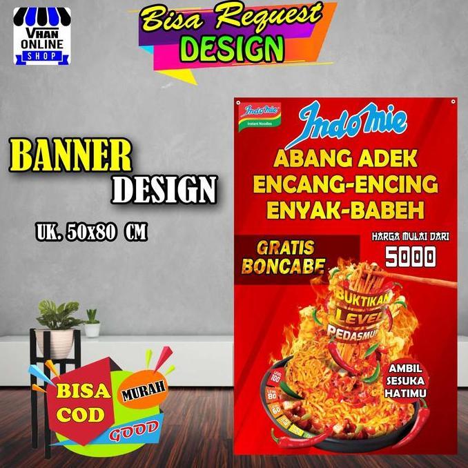 Spanduk Banner Warung Indomie, Warmindo, Warung Makan Keren