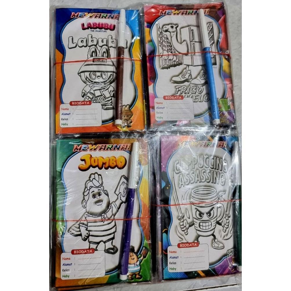 Murah Isi 100 Pcs Mewarnai Gambar Cat Air (No 02) / Mainan Anak