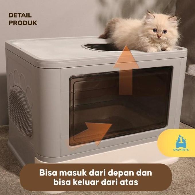 ONLY PETS Square Cat Litter Box Toilet Kucing Persegi Bongkar Pasang HC