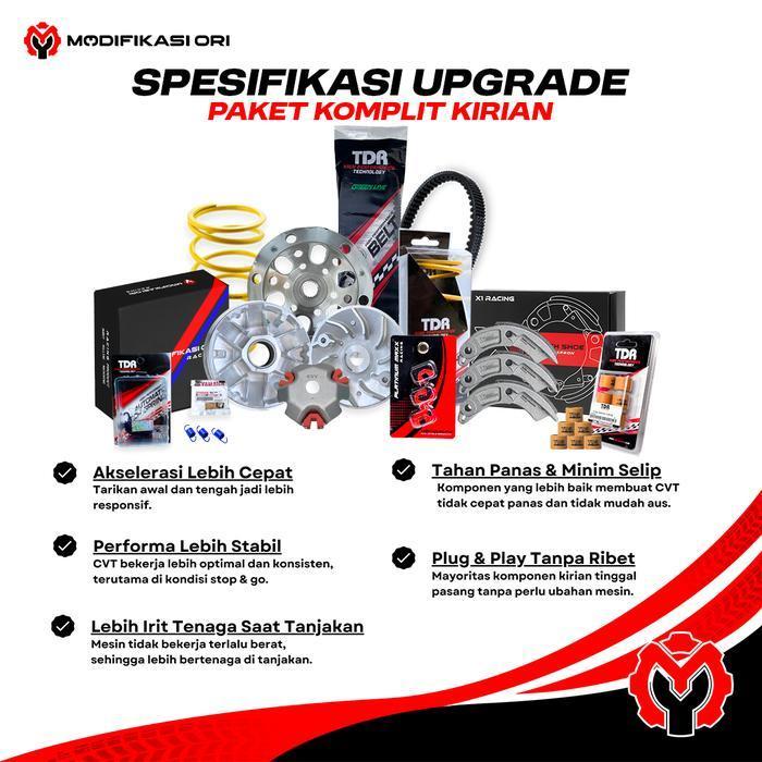 Paket Full Cvt Tdr K44 - Beat Fi Esp - Scoopy Vario 110 Fi Esp - Modifikasi Ori - Kampas Ganda Mangk