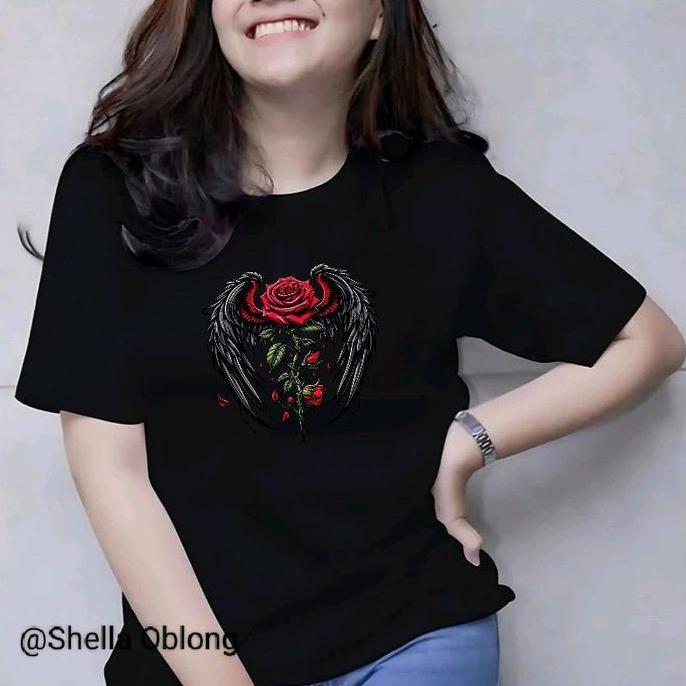 Baju Kaos Atasan Pria/Wanita BUNGA MAWAR