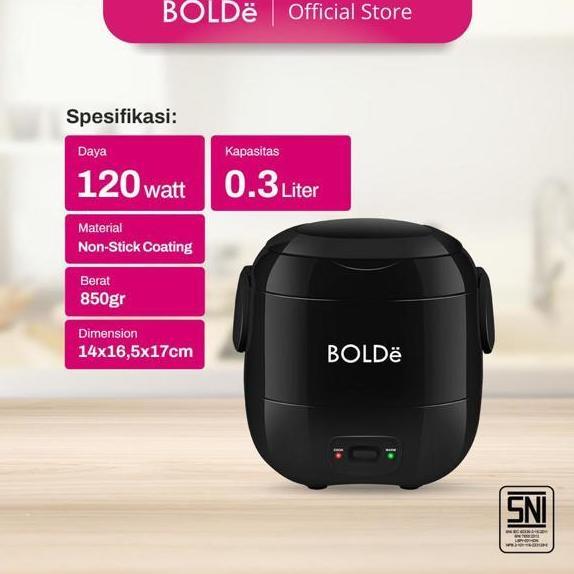 TERBARU BOLDe SUPER COOK MINI 0.3L Rice Cooker Portable Anti Lengket BPA Free Cocok MPASI Anak Kos K